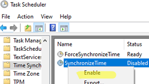 SynchronizeTime job in Task Scheduler