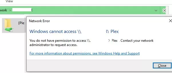 Windows cannot access share You do not have permissions to access