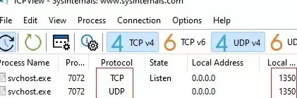 new rdp listener port number for udp and tcp